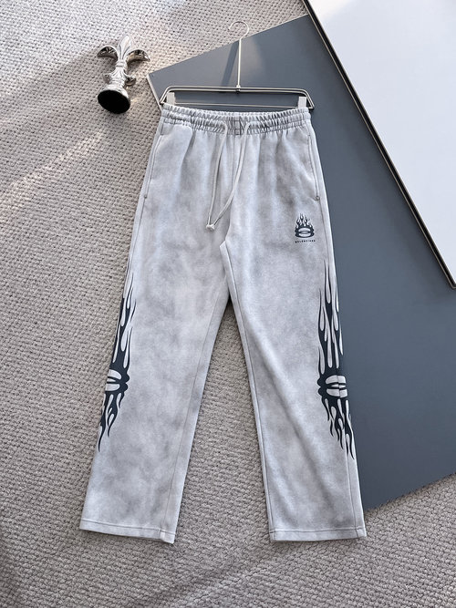 Balenciaga Casual Pants with New Logo and Custom Fabric