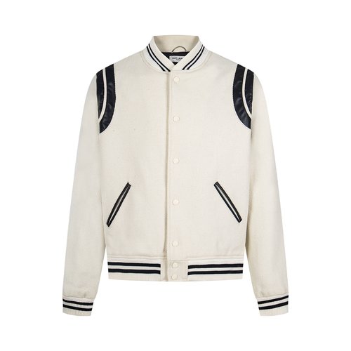 Yves Saint Laurent High - end Wool Leather - patched Jacket