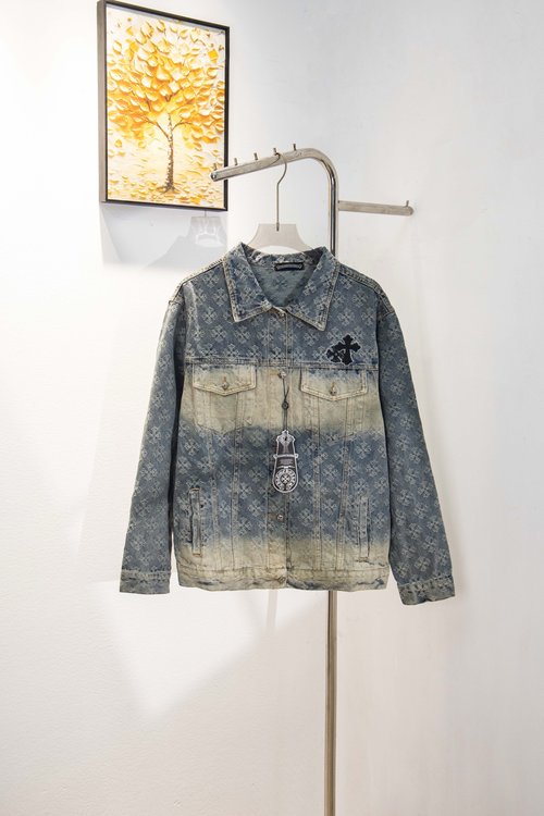 Chrome Hearts Heavy Embroidered Denim Jacket with Cross Motif