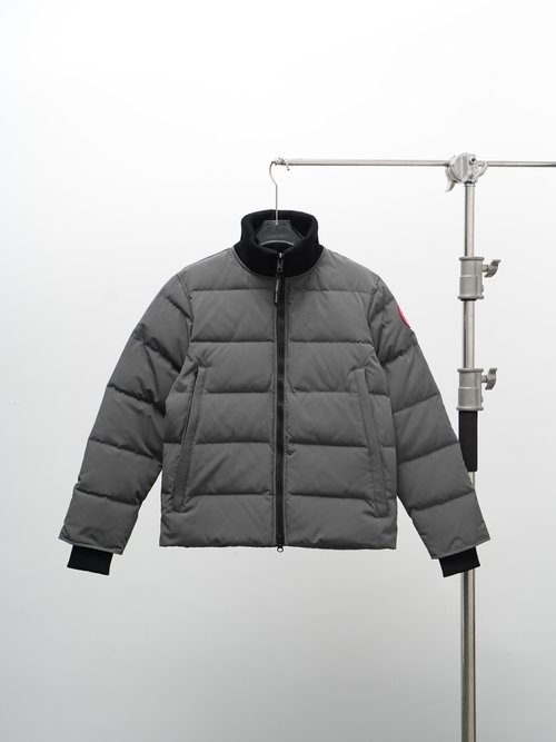Canada Goose Stand-up Collar Wool Jacket in Dark Grey