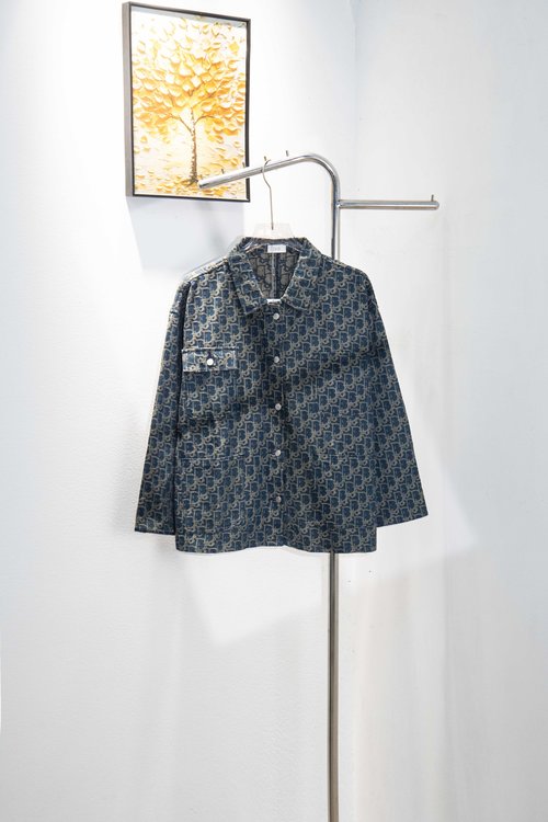 Dior Full-logo Vintage Washed Denim Jacket