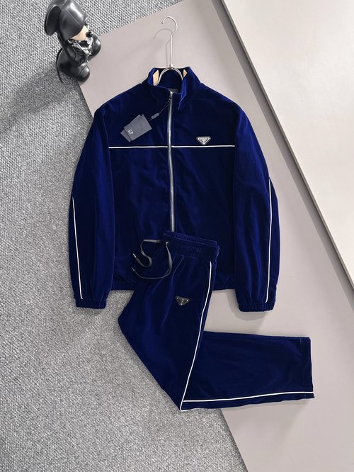 Prada Imported Velour Spliced Suit