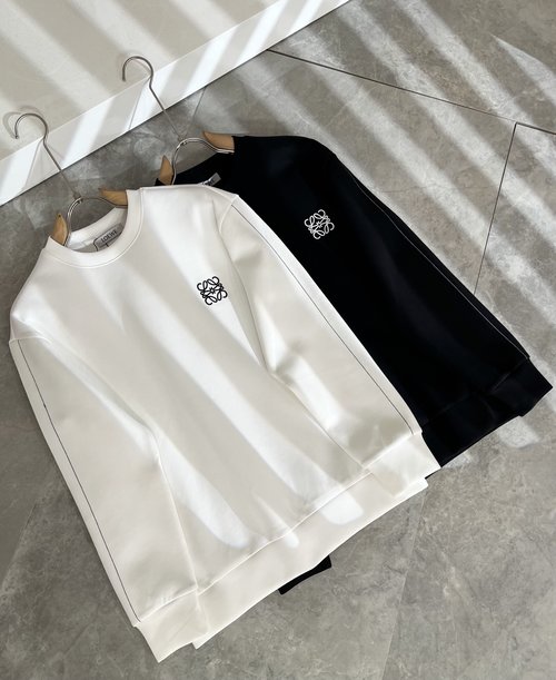Loewe Cotton Round-Neck Logo Embroidery Sweatshirt