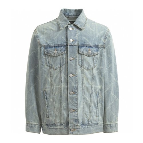 Balenciaga Full-print Denim Jacket with Laser Etching