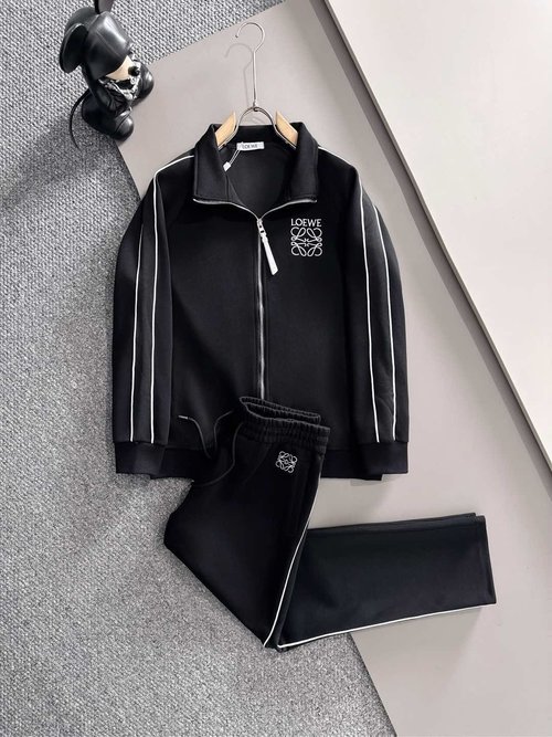 Loewe Premium Spliced Suit with Webbing and Embroidery