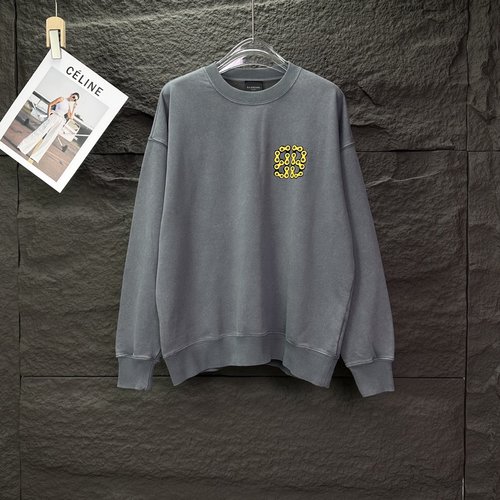 Balenciaga Vintage Embossed Letter Crewneck, Soft & Stylish