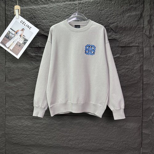 Balenciaga Vintage Embossed Letter Crewneck, Soft & Stylish