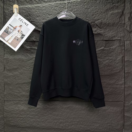 Chrome Hearts Hot-fixed Diamond Horseshoe Logo Crewneck Sweatshirt