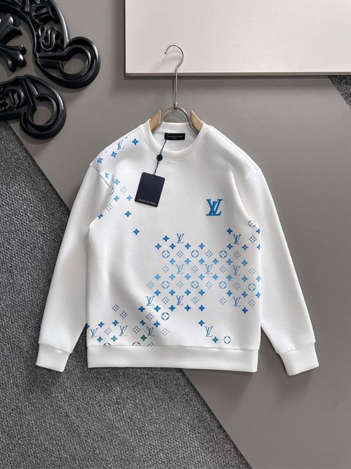 Louis Vuitton Gradient Embroidery Round-Neck Space Cotton Sweatshirt