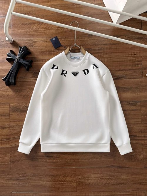 Prada Soft and Adaptive Space Cotton Hoodie with Logo