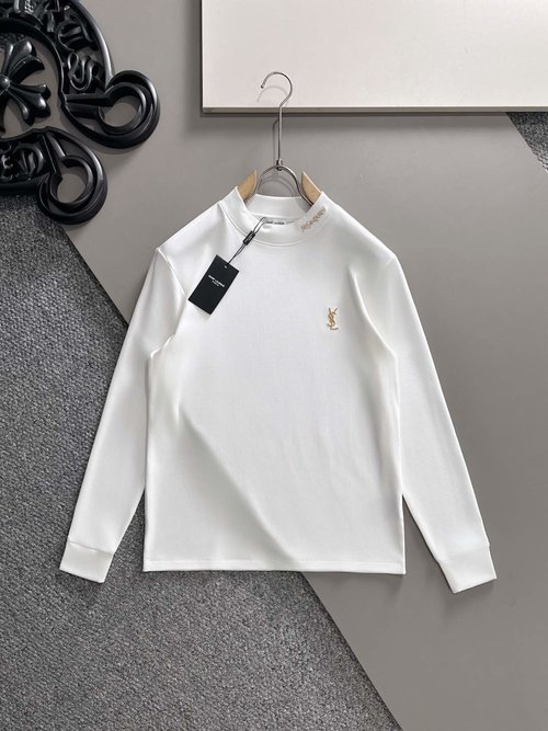 Yves Saint Laurent Imported Cotton Long-Sleeve Base T-Shirt