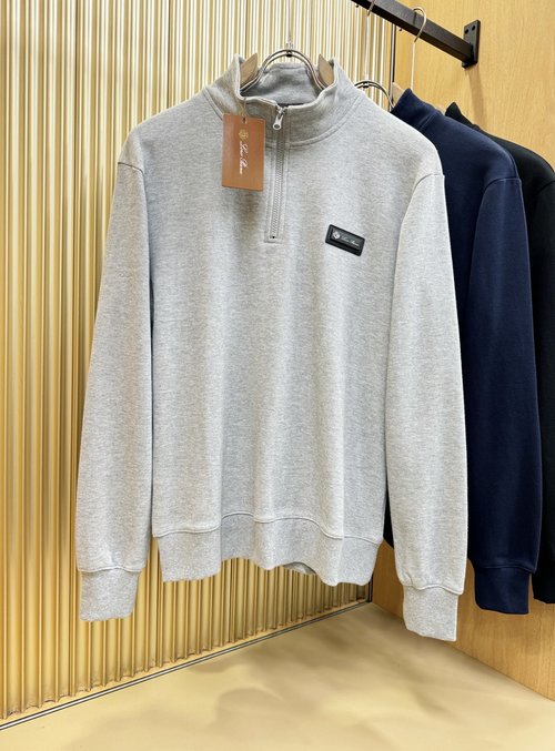 Loro Piana Long-Sleeved Sweatshirt, Classic Logo Design