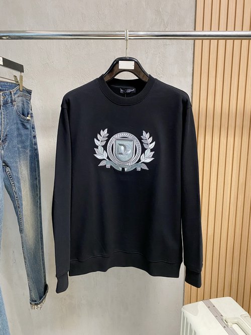 Dolce & Gabbana High-quality Crew-neck Sweatshirt with Embroidery
