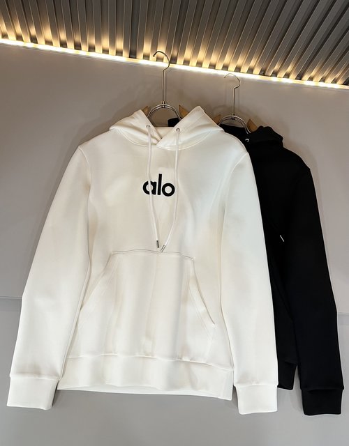 Alo Fashionable All-Cotton Embroidered Hoodie