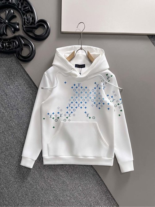 Louis Vuitton Fashionable Unisex Cotton Hoodie with Logo