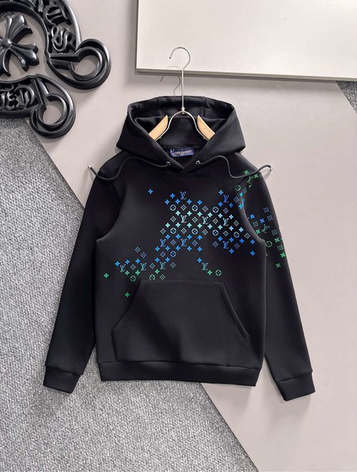 Louis Vuitton Fashionable Unisex Cotton Hoodie with Logo