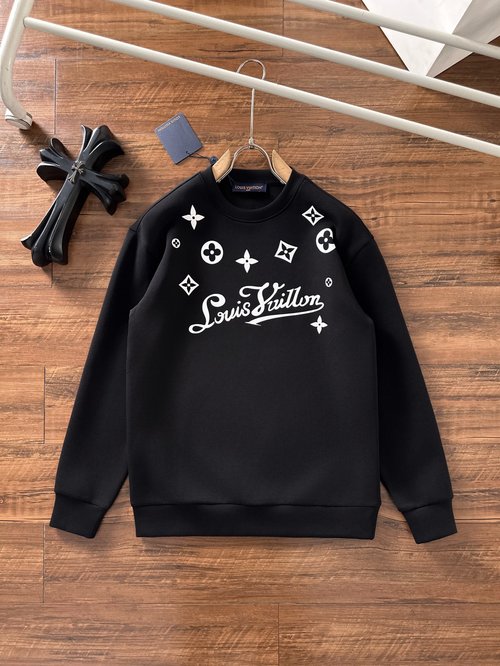 Louis Vuitton Letter Logo Pullover Space Cotton Sweatshirt
