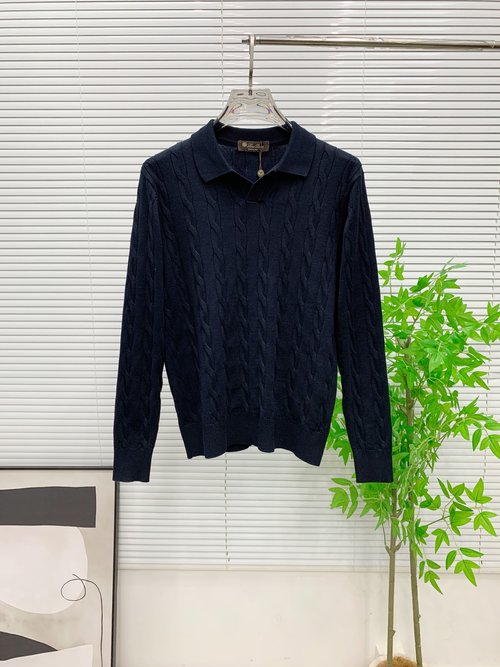 Loro Piana Logo Knitted Wool Cardigan