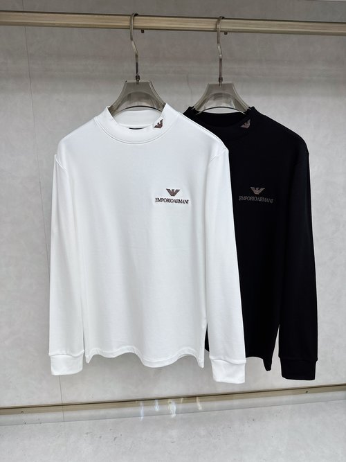 Armani Casual Long-Sleeve T-Shirt Featuring a Logo