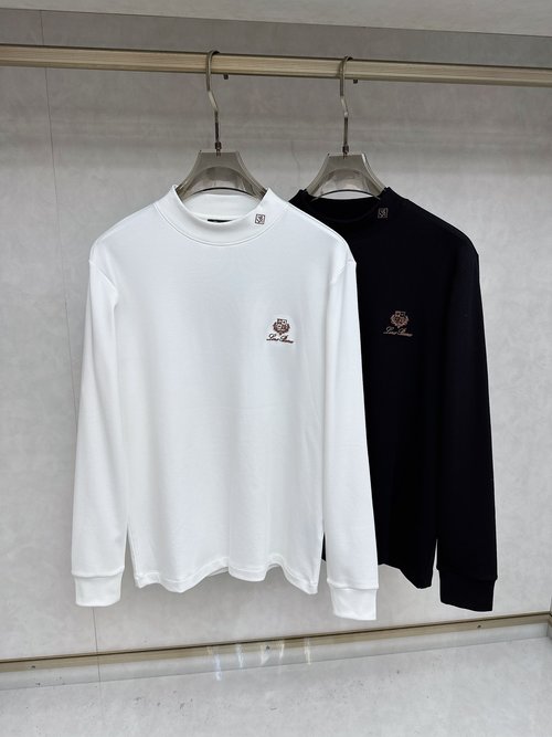 Loro Piana Fashionable Casual Long-Sleeve T-Shirt with Logo
