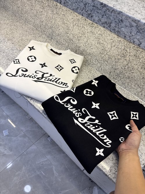 Louis Vuitton Cotton Round Neck Sweatshirt with Icon Embroidery