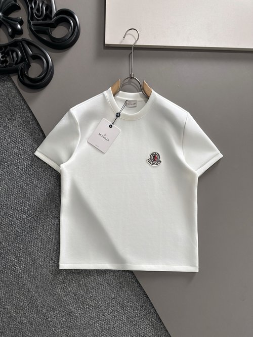 Moncler Embroidered Logo Round Neck Short Sleeve Top
