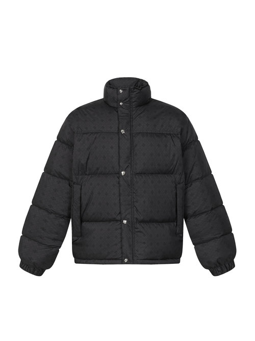 Chrome Hearts Dark Jacquard Down Jacket with Good Warmth