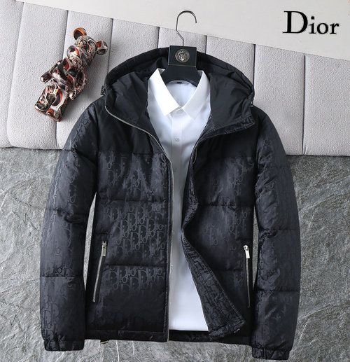 Dior Premium 90% Down Jacket with Logo and Color Blocking