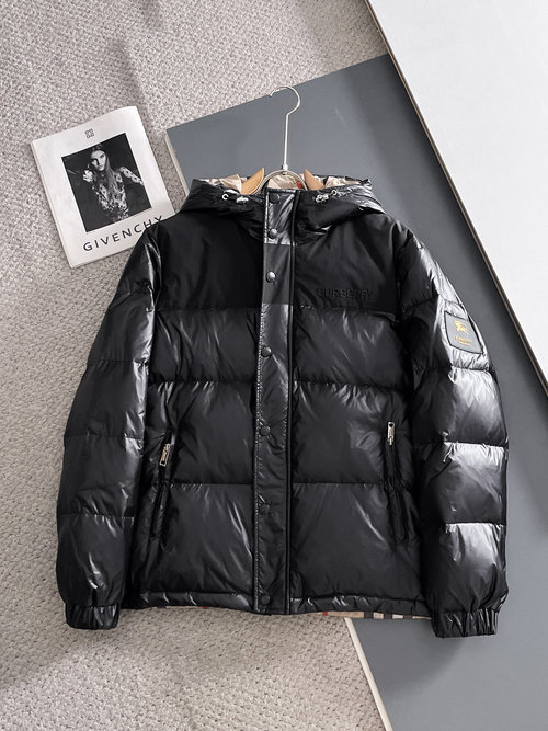 Burberry 90% Down-Filled Jacket with Logo and Color Block