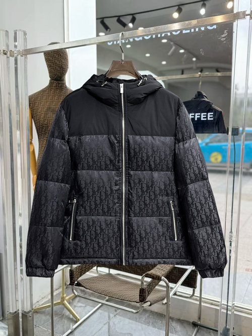 Dior 90% Down Jacket with Classic Logo and Color Block