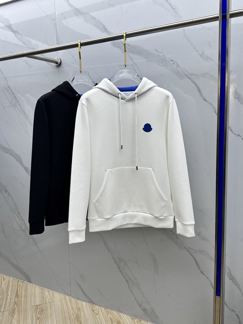 Moncler Hooded Sweatshirt with Logo and Proper Fit