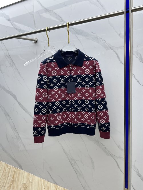Louis Vuitton Knitted Zip Sweater with Logo