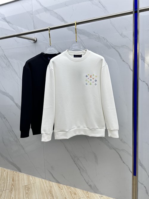 Louis Vuitton Embroidered Round Neck Pullover Sweatshirt with an Elegant Look