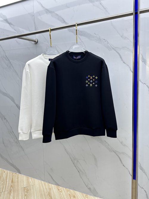Louis Vuitton Embroidered Round Neck Pullover Sweatshirt with Excellent Features