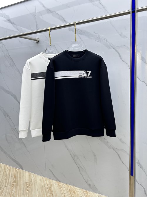 Armani Embroidered Crewneck Pullover Sweatshirt - Comfortable and Stylish Design