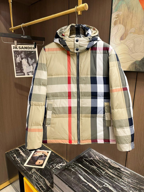 Burberry 90-Down Filled Jacket with Logo & Color Block