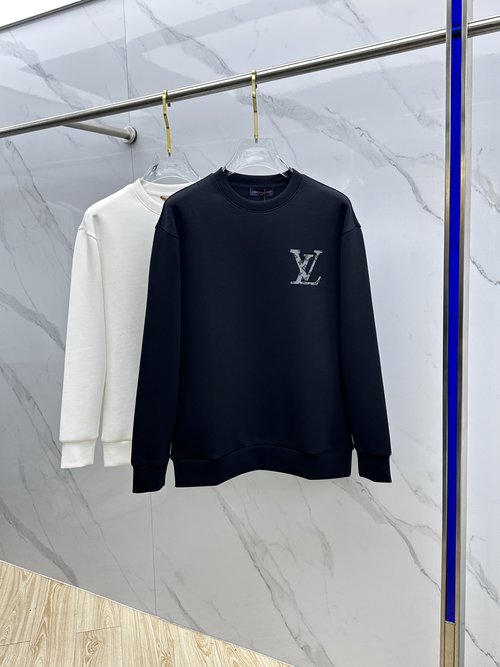 Louis Vuitton Round Neck Pullover Sweatshirt with Print Design