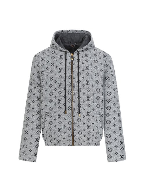Louis Vuitton Printed Hooded Zip Jacket with Soft Fabric