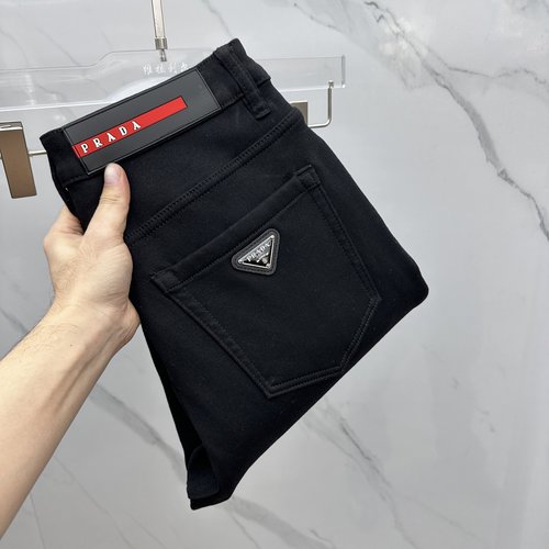 Prada High - end Customized Fleece Jeans