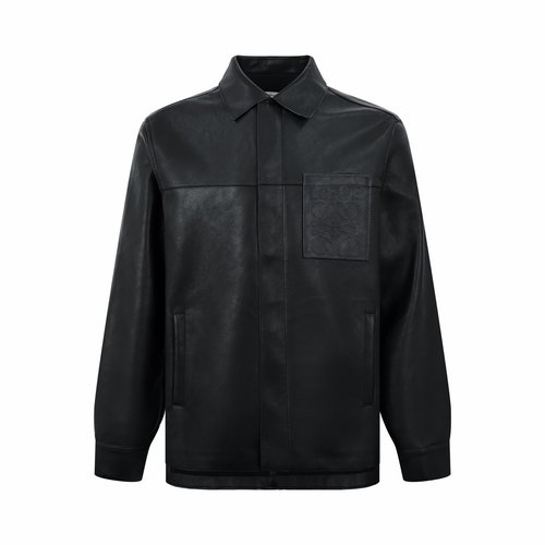 Loewe Leather Jacket with Anagram Pocket