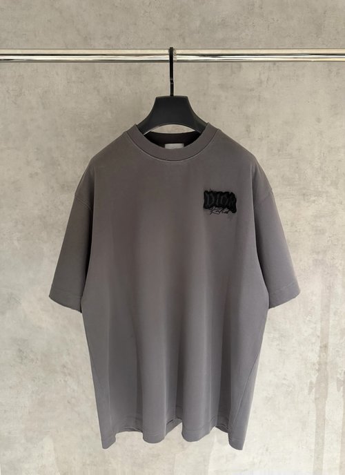 Dior Patchwork embroidery half-sleeve T-shirt with trendy elements