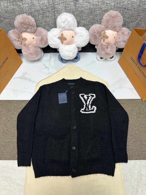 Louis Vuitton Embroidered Wool Blend Sweater Jacket