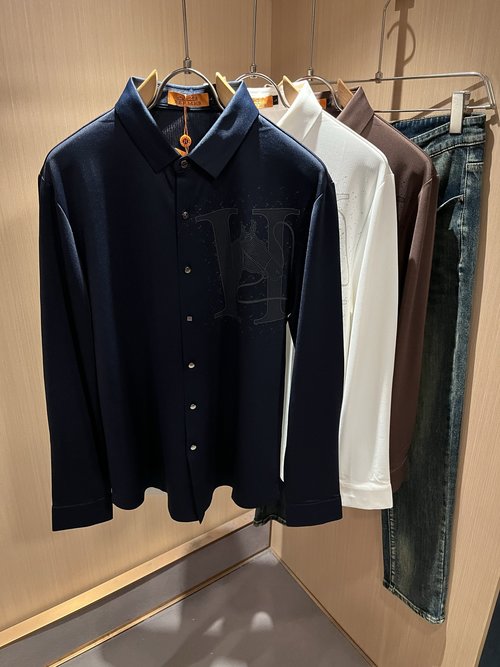 Hermes High - end Long - Sleeve Shirt with Logo Print