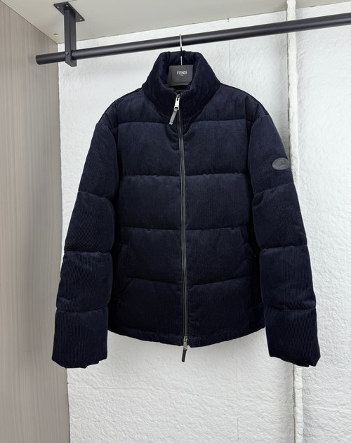 Burberry Corduroy Sleeve Badge Down Jacket