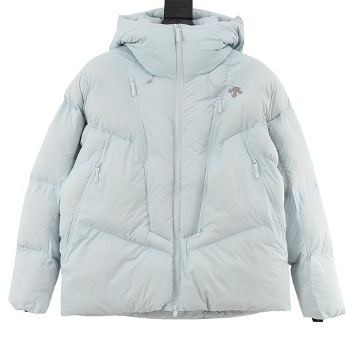 Descente 3D Cut Hooded Cotton Jacket with Waterproof Grid Fabric