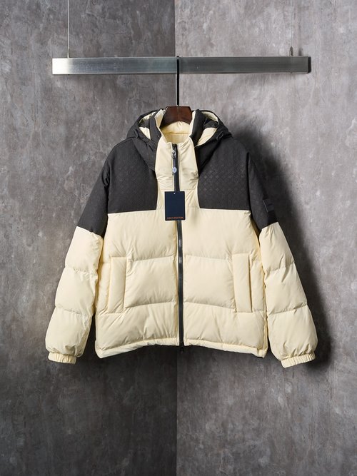 Louis Vuitton Waist-Cinched Down Jacket with Detachable Hood