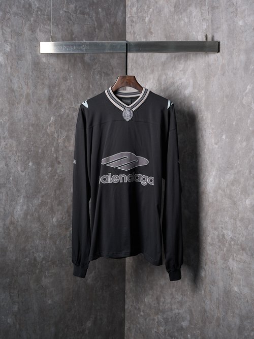 Balenciaga V-Neck Long-Sleeve Football Joint-Name Jersey