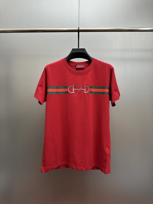 Gucci Embroidered Knit Cotton T-shirt