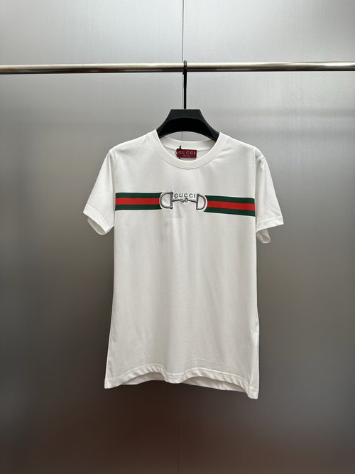 Gucci Embroidered Knit Cotton T-shirt