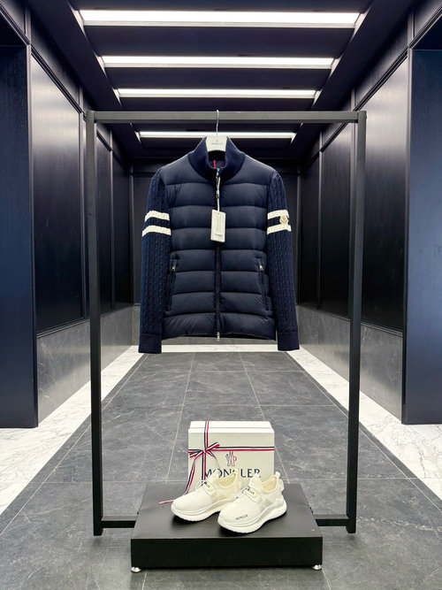 Moncler Wool & Cashmere Down Zip-up Cardigan, Warm